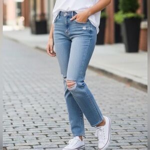 Loft High Rise Straight Leg Jeans